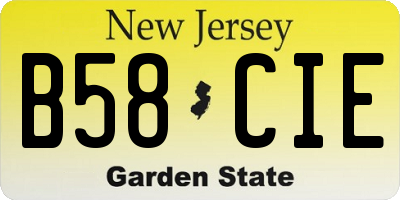 NJ license plate B58CIE