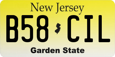 NJ license plate B58CIL