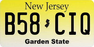NJ license plate B58CIQ