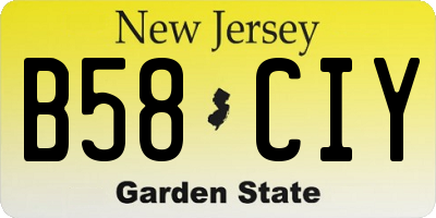 NJ license plate B58CIY