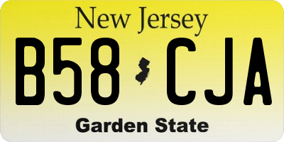 NJ license plate B58CJA
