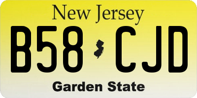 NJ license plate B58CJD