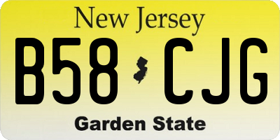 NJ license plate B58CJG