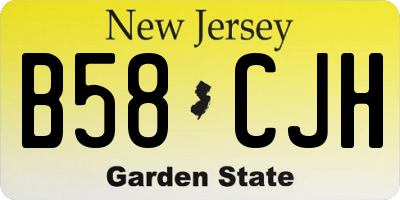 NJ license plate B58CJH