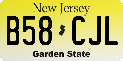 NJ license plate B58CJL