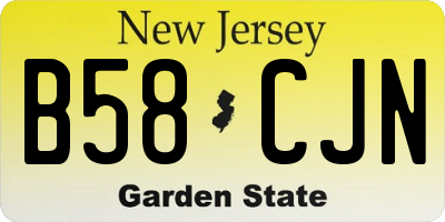 NJ license plate B58CJN