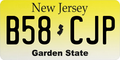 NJ license plate B58CJP