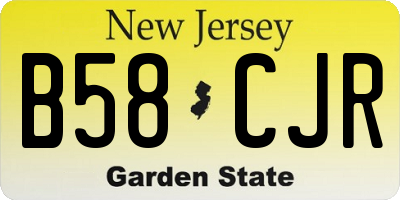 NJ license plate B58CJR