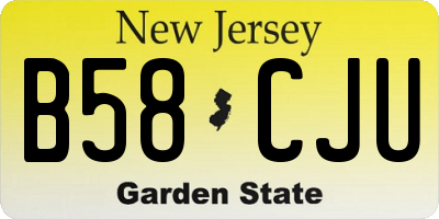 NJ license plate B58CJU