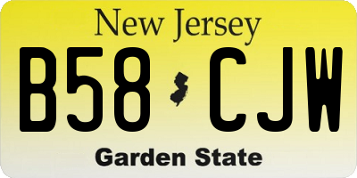NJ license plate B58CJW