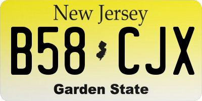 NJ license plate B58CJX