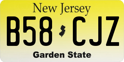 NJ license plate B58CJZ