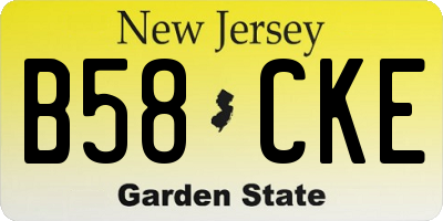 NJ license plate B58CKE