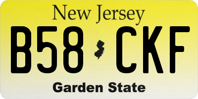 NJ license plate B58CKF