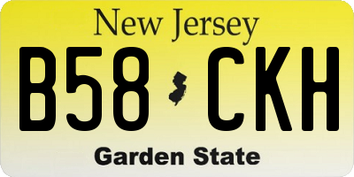 NJ license plate B58CKH