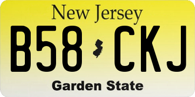 NJ license plate B58CKJ