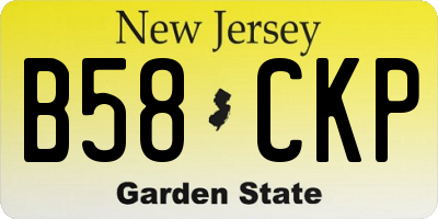 NJ license plate B58CKP