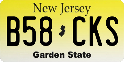 NJ license plate B58CKS