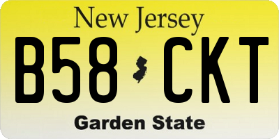 NJ license plate B58CKT
