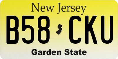 NJ license plate B58CKU