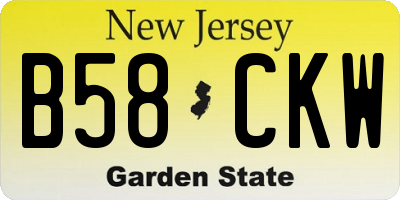 NJ license plate B58CKW