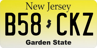 NJ license plate B58CKZ