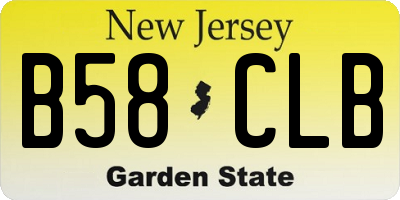NJ license plate B58CLB
