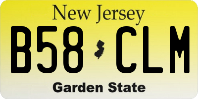 NJ license plate B58CLM