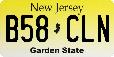 NJ license plate B58CLN