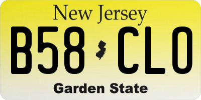 NJ license plate B58CLO