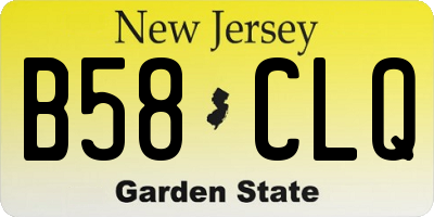 NJ license plate B58CLQ