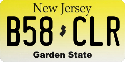 NJ license plate B58CLR