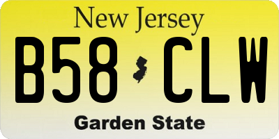 NJ license plate B58CLW