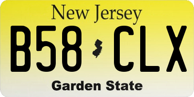 NJ license plate B58CLX