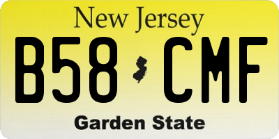 NJ license plate B58CMF