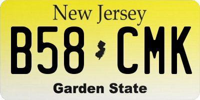 NJ license plate B58CMK