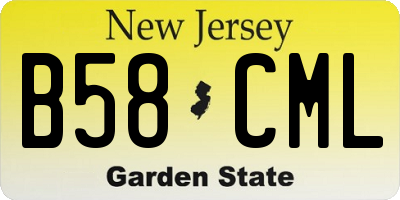 NJ license plate B58CML