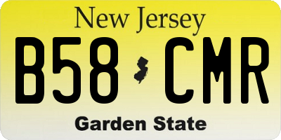 NJ license plate B58CMR