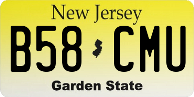 NJ license plate B58CMU