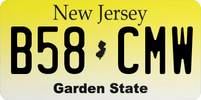 NJ license plate B58CMW