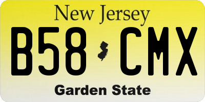 NJ license plate B58CMX