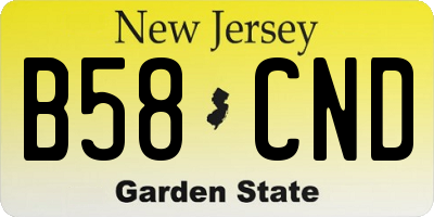 NJ license plate B58CND
