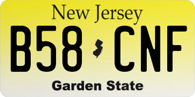 NJ license plate B58CNF