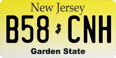 NJ license plate B58CNH