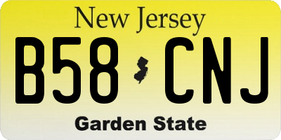 NJ license plate B58CNJ
