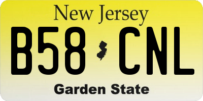 NJ license plate B58CNL
