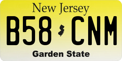 NJ license plate B58CNM