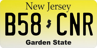 NJ license plate B58CNR