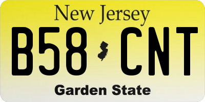NJ license plate B58CNT
