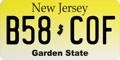 NJ license plate B58COF